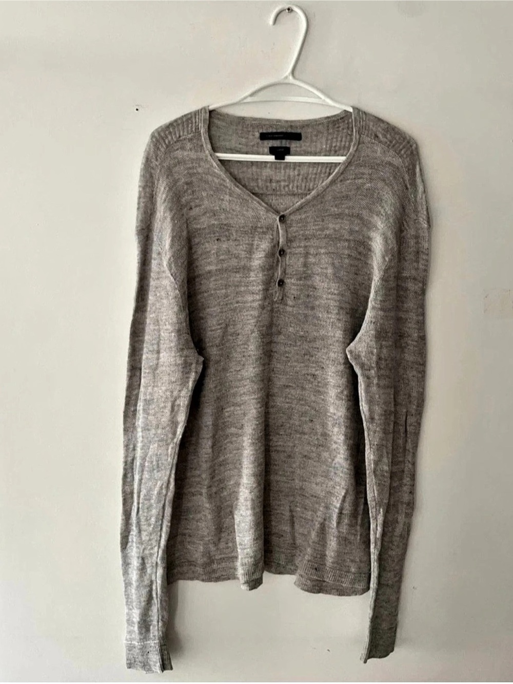 John Varvatos Luxe Henley Knit Sweater Size XL